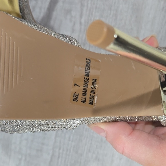 Qupid Glittering Champagne Platform Heels - Picture 6 of 7